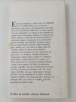 El Horror en la Literatura