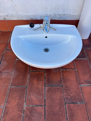 Lavabo Roca Blanco Porcelana + Grifo