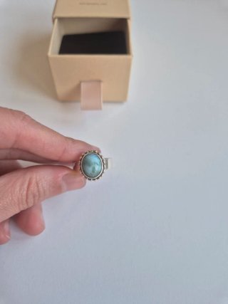 Anillo Plata y Larimar Fases Lunares Native Joyeri