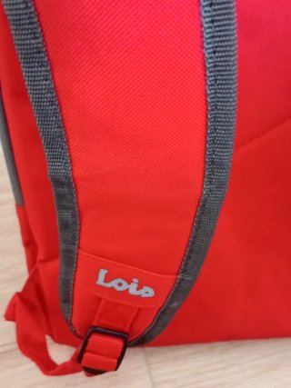 Mochila Lois Roja y Gris Gran Capacidad