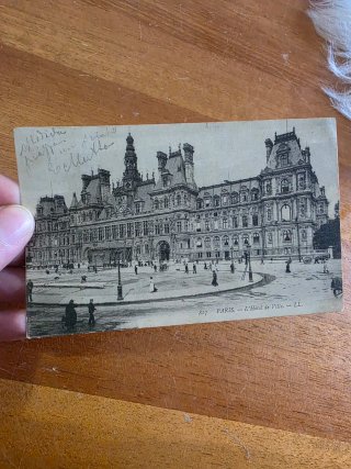 Cartolina Parigi L'Hotel de Ville 1906