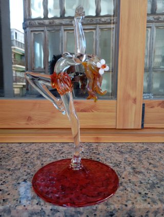 Escultura Bailarina Cristal Murano Roja