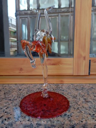 Escultura Bailarina Cristal Murano Roja
