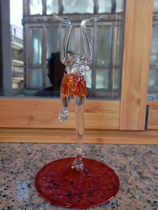 Escultura Bailarina Cristal Murano Roja