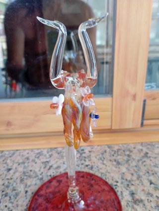 Escultura Bailarina Cristal Murano Roja