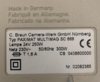Proiettore Diapositive Braun Paximat MultimagSC668