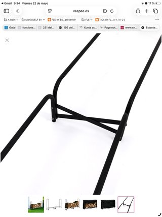 Estante Leña Metálico + Funda Negra