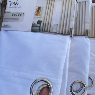 Set di 4 tende bianche in velluto.140x280.