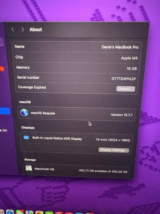 MacBook Pro 14” M4 16GB RAM 512GB SSD Gris