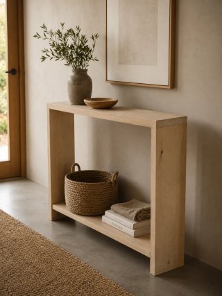 Recibidor de madera maciza de Roble rústico