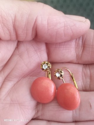 Pendientes Vintage Coral Chapados Oro