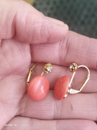 Pendientes Vintage Coral Chapados Oro