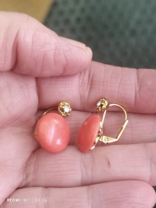 Pendientes Vintage Coral Chapados Oro