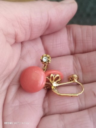 Pendientes Vintage Coral Chapados Oro