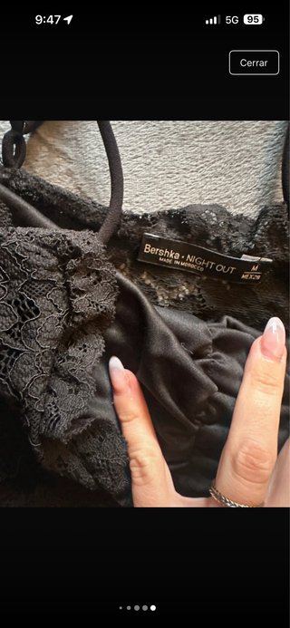 Top encaje negro mujer