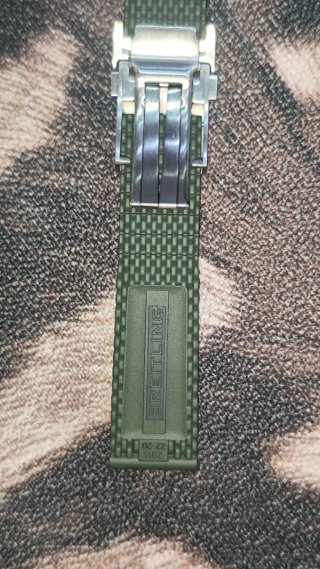 Correa Breitling Caucho Verde 22mm