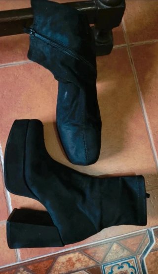 Botines calcetín tacón ancho negros