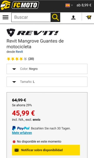Guantes REV'IT! Talla L