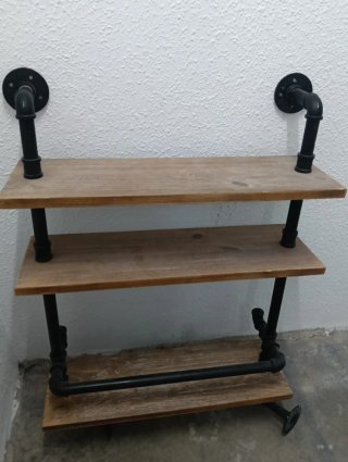 Estantería industrial madera y metal