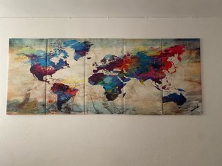 Cuadro Mapa del Mundo Multicolor