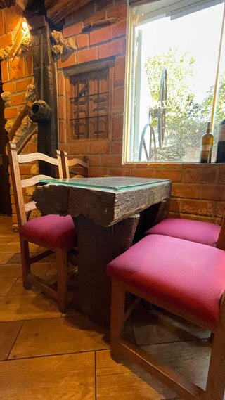 Mesa Viga Tren Madera Maciza Cristal