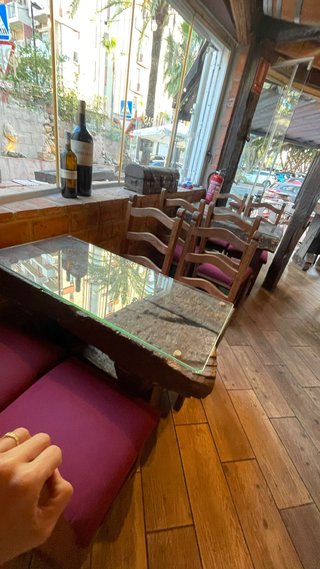 Mesa Viga Tren Madera Maciza Cristal