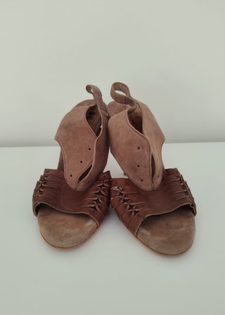 Sandalias Anthropologie ante beige, talla 36