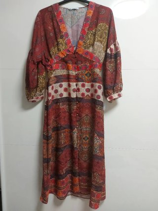 Vestido Zara Boho Multicolor