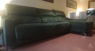 Sofá Chaise Longue Premium Verde Oscuro 3m