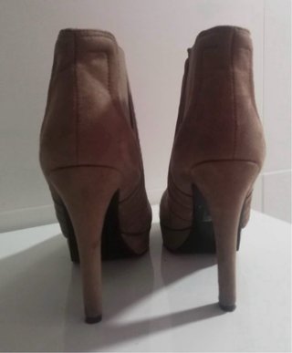 Botines Tacón Plataforma Beige