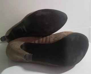 Botines Tacón Plataforma Beige