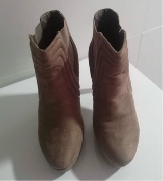 Botines Tacón Plataforma Beige