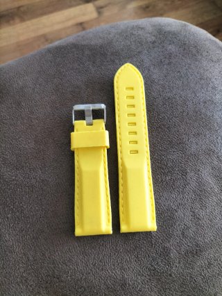 Correa de caucho para reloj - Amarilla nueva.