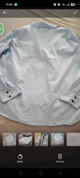 Camisa Zara azul detalles rayas talla XS