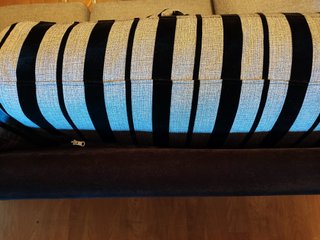 Sofá 2 plazas gris y negro (160 cm)
