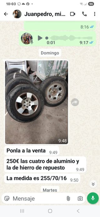 Llantas 255/70R16 M+S  nissan