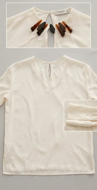 Blusa Mango cuello detalle Talla XS
