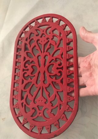 Salvamanteles Hierro Forjado Rojo Vintage