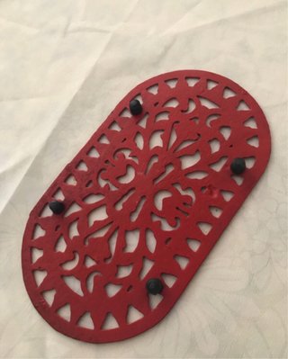 Salvamanteles Hierro Forjado Rojo Vintage