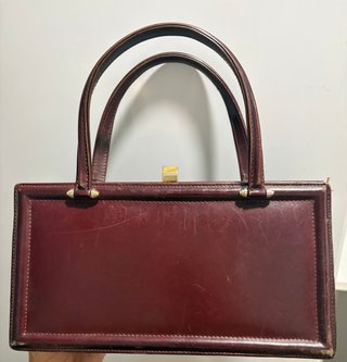 Bolso de época mujer cuero burdeos