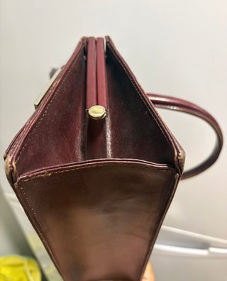 Bolso de época mujer cuero burdeos