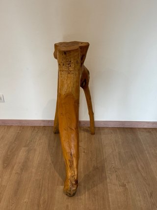 Taburete / Peana de madera rústica natural