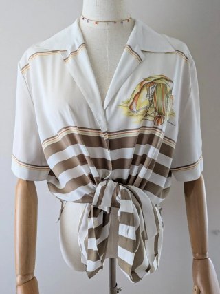 Blusa vintage con estampado de playa