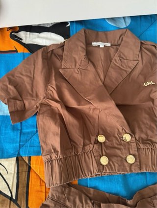 Completo estivo marrone bambina tg. 8/9 anni