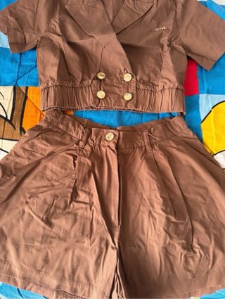 Completo estivo marrone bambina tg. 8/9 anni
