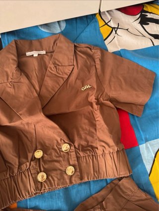 Completo estivo marrone bambina tg. 8/9 anni