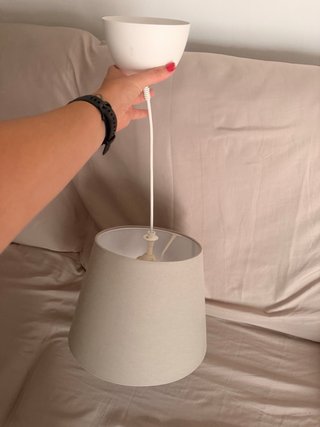 Lámpara de techo gris tela