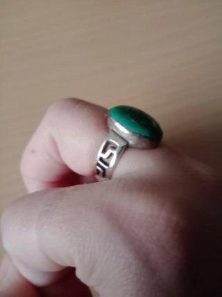 Anillo Plata Ley Piedra Verde
