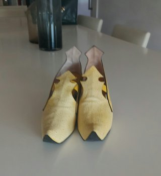 Zapatos Musulmana Mora Beige/Amarillo del nuevo tr