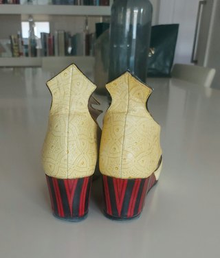 Zapatos Musulmana Mora Beige/Amarillo del nuevo tr
